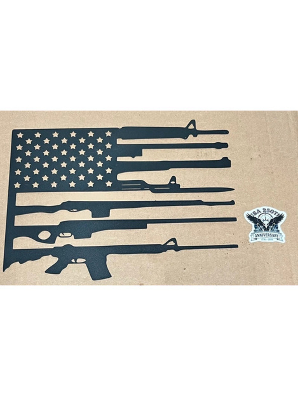 Iron rifle American Flag - awesome gift 12x9” 3/3